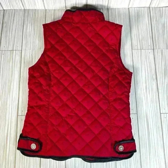 Eddie Bauer Kids Size S Red/black down filled embroirdered snowflate zippers ves - Picture 7 of 14